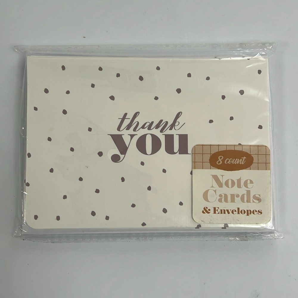 Thank you 8 count note Cards & envelopes